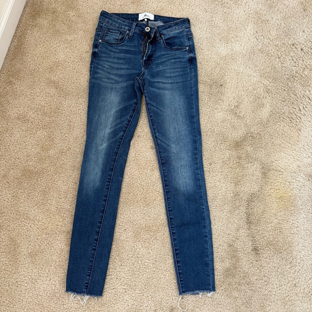 rag & bone Blue Skinny Jeans with Modern Raw Hem
